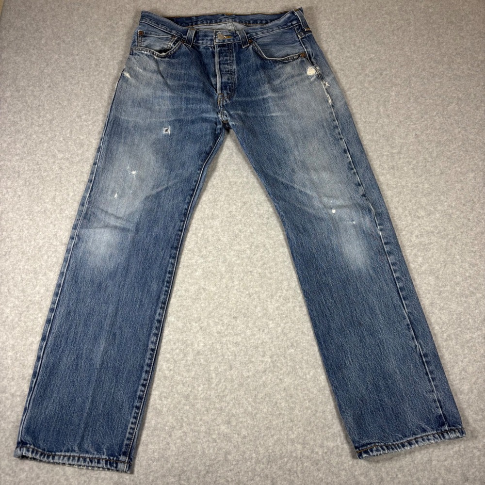 Levi's 501 XX Straight Fit Jeans Mens 33x30 Blue Button Fly Denim